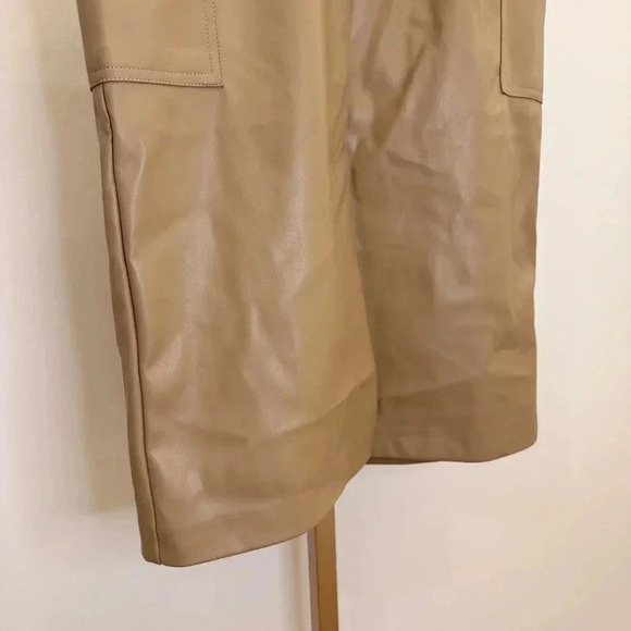 Laundry by Shelli Segal Women's Tan Pencil Skirt  M Knee Length Vegan Leather - Picture 6 of 12